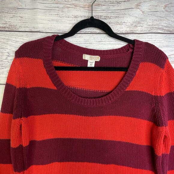 Route 66 Sweater Size Large Red‎ Purple Striped Knit Winter Fall Halloween - Picture 3 of 12